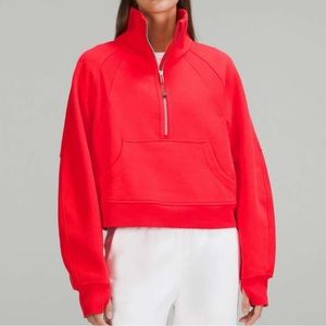 Lululemon Scuba Oversized 1/2 Zip Hoodie Size XS/S Carnation Red